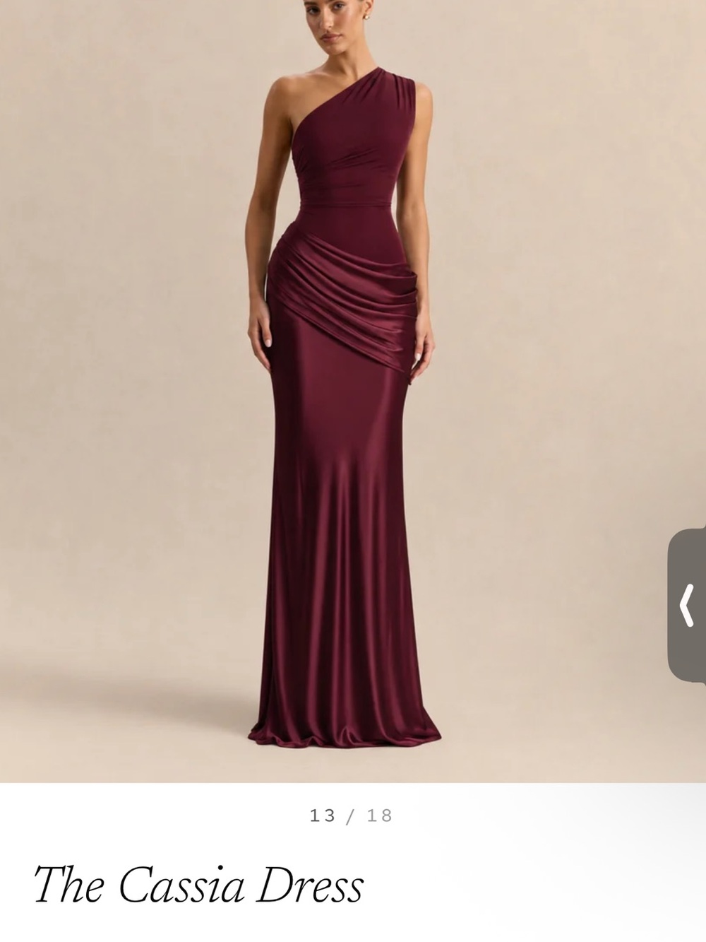 One-Shoulder Evening Gown in Wine never worn